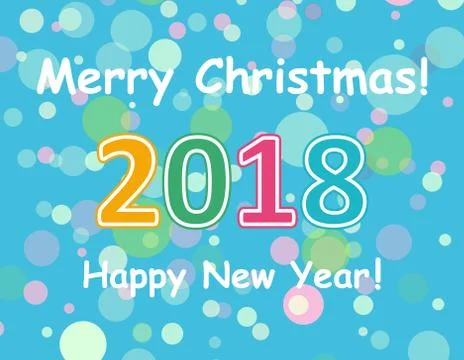 Happy New Year 2018 multicolor background for your greetings card illustration Stock Illustration