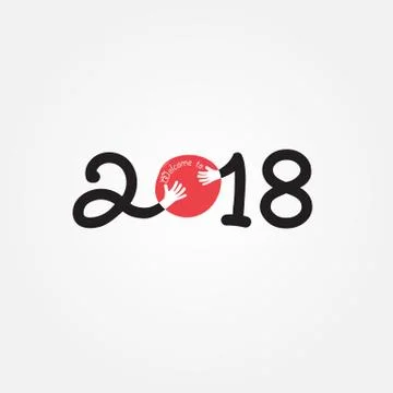 Happy new year 2018 Text Design.Happy new year 2018 vector background. Vector Stock-Illustration