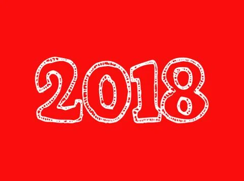 Happy new year 2018 text background Illustrazione stock