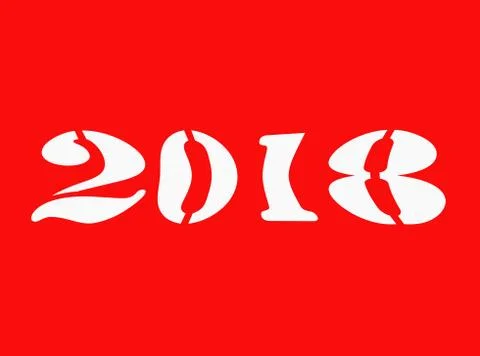 Happy new year 2018 text Stock Illustration