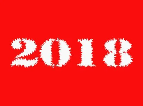 Happy new year 2018 text Stock Illustration