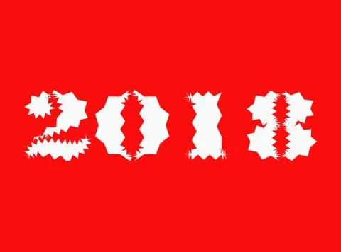 Happy new year 2018 text Stock Illustration