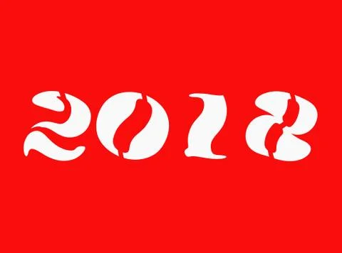 Happy new year 2018 text Stock Illustration