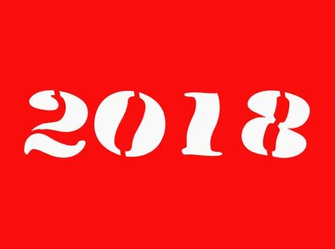 Happy new year 2018 text Stock Illustration