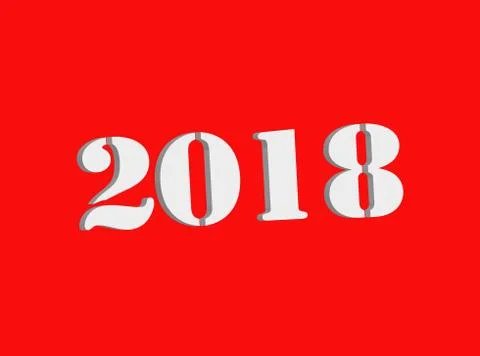 Happy new year 2018 text Stock Illustration