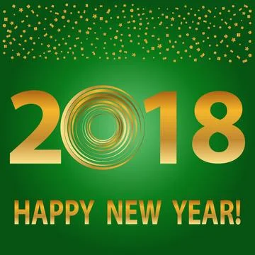 Happy New Year 2018 text design. Vector 2018 Happy New Year and christmas e.. Stock Illustration