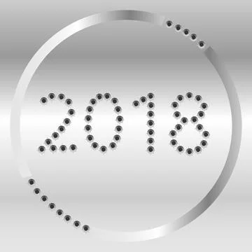 Happy New Year 2018 text design. Vector 2018 Happy New Year and christmas e.. Stock Illustration