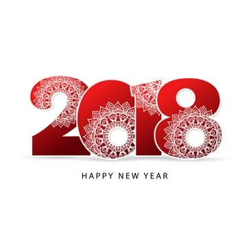 Happy new year 2018 theme. Vector illustration Red numbers Stock Illustration