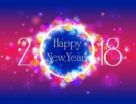 Happy New Year 2018 vector colorful background Stock Illustration