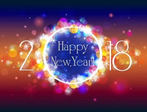 Happy New Year 2018 vector colorful background Illustrazione stock