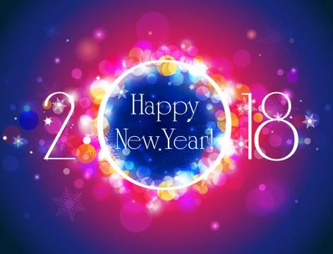 Happy New Year 2018 vector colorful background Stock Illustration