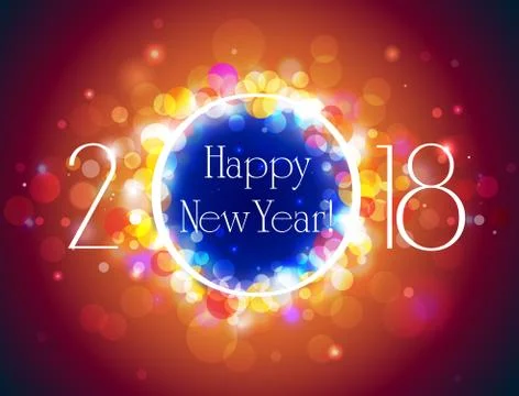 Happy New Year 2018 vector colorful background Stock Illustration