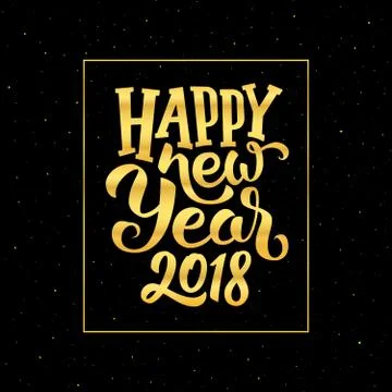 Happy New Year 2018 vector greeting card design Stock Illustration