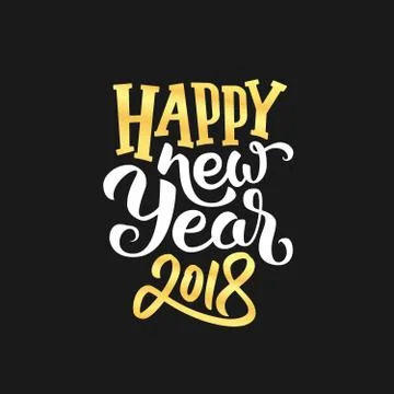 Happy New Year 2018 vector greeting card design Stock Illustration