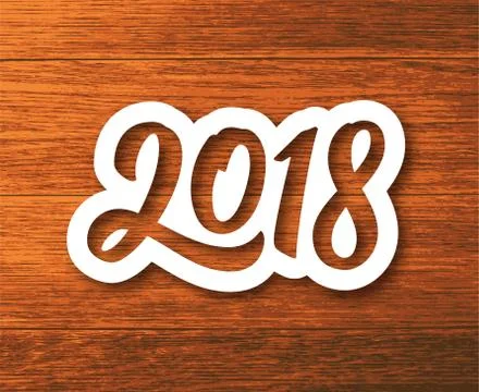 Happy New Year 2018 vector greeting card Stock Illustration