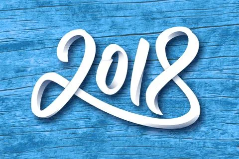 Happy New Year 2018 vector greeting card Stock Illustration