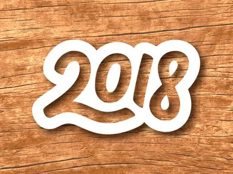 Happy New Year 2018 vector greeting card Stock Illustration
