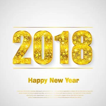 Happy New Year 2018. Vector background Stock Illustration