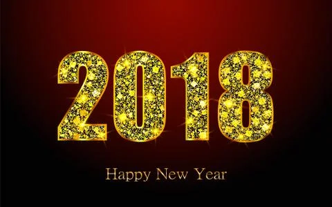 Happy New Year 2018. Vector background Stock Illustration