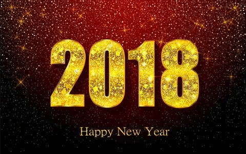 Happy New Year 2018. Vector background Stock Illustration