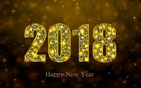Happy New Year 2018. Vector background Stock Illustration