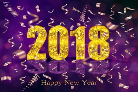 Happy New Year 2018. Vector background Stock Illustration