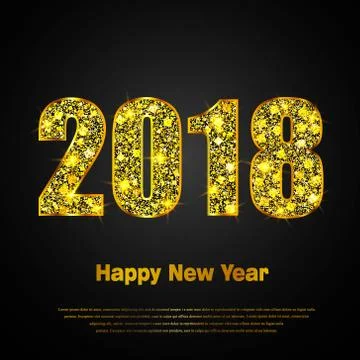 Happy New Year 2018. Vector background Stock Illustration
