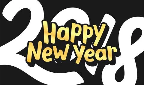 Happy New Year 2018 vector greeting card design Stock Illustration
