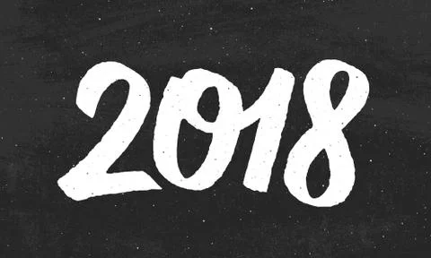 Happy New Year 2018 vector greeting card Stock Illustration