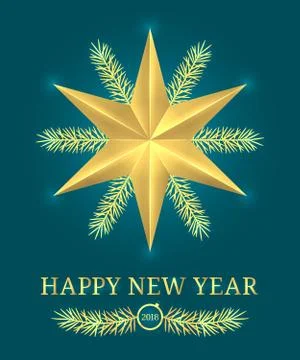 Happy New Year 2018. Vector Holiday Banner Stock Illustration