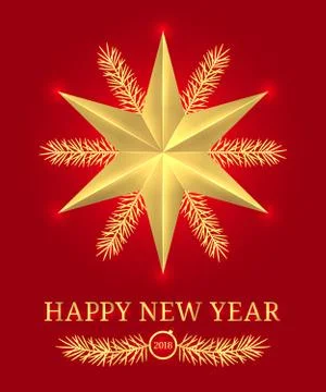 Happy New Year 2018. Vector Holiday Banner Stock Illustration