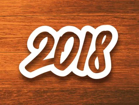 Happy New Year 2018 vector greeting card Stock Illustration