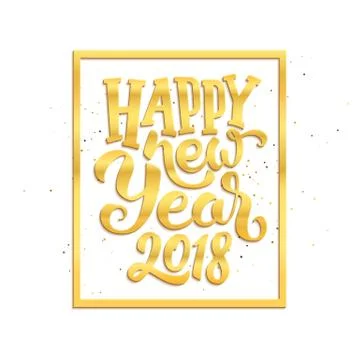 Happy New Year 2018 vector greeting card design Stock Illustration