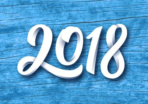 Happy New Year 2018 vector greeting card Stock Illustration