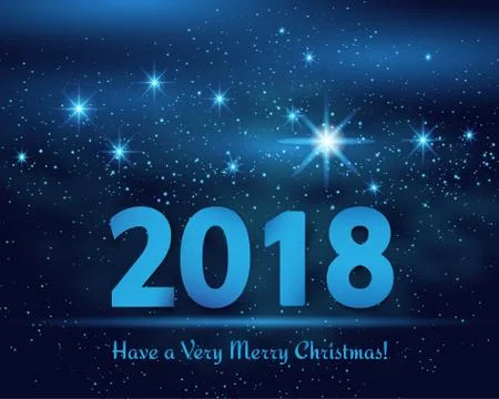 Happy New Year 2018, vector illustration Christmas background Stock Illustration