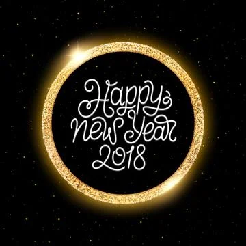 Happy New Year 2018 vector greeting card Stock Illustration