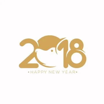 Happy new year 2018 vector illustration. Stock Illustration