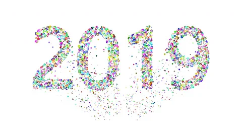 Happy new year 2019 explosion 스톡 동영상 61171820