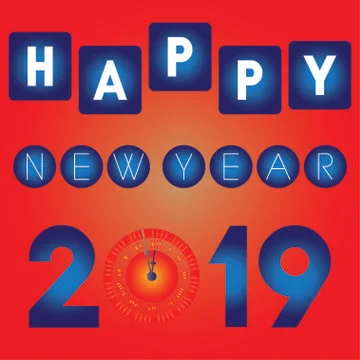 Happy New year 2019 Stock Illustration