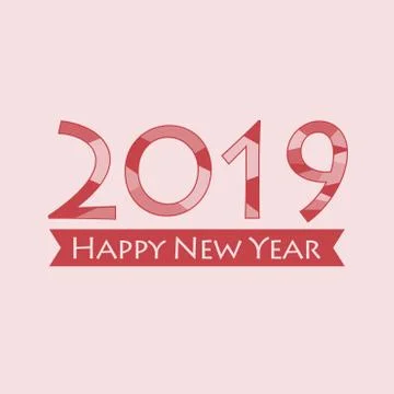 Happy New Year 2019 Stock Illustration