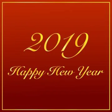 Happy New Year 2019 loading spark gold red vector logo icon Stock Illustration