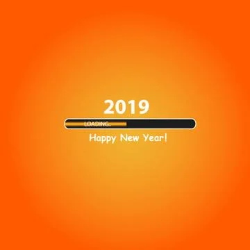 Happy new year 2019 with progress bar. Vector 스톡 일러스트