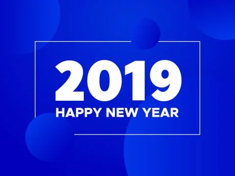 Happy New Year 2019. Vector greeting card Stock Illustration