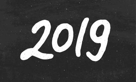 Happy New Year 2019 vector greeting card Stock Illustration
