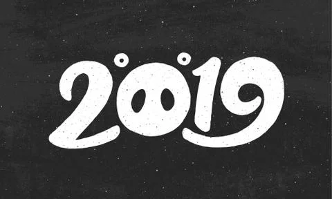 Happy New Year 2019 vector greeting card Stock Illustration