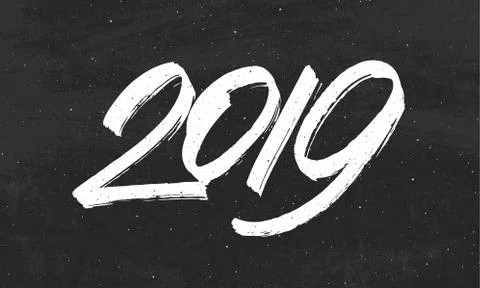 Happy New Year 2019 vector greeting card Stock Illustration