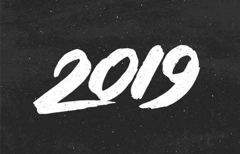 Happy New Year 2019 vector greeting card Stock Illustration