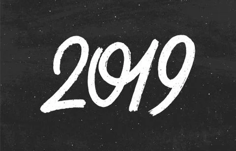 Happy New Year 2019 vector greeting card Stock Illustration