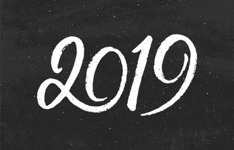 Happy New Year 2019 vector greeting card Stock Illustration