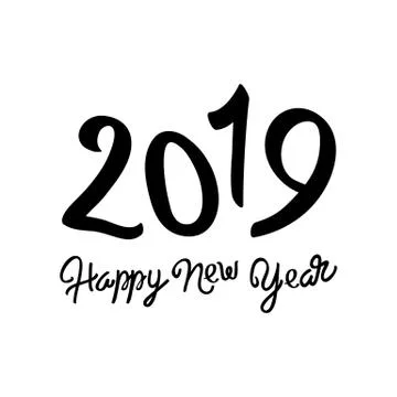Happy new year 2019 vector greeting card and poster design. Logo banner desig Stock Illustration